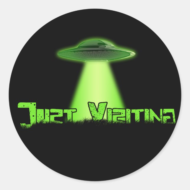 Redondo Apenas Visitando o adesivo V2 (Frente)