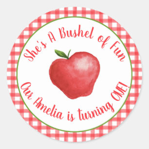 Redondo Apple Bushel do adesivo Divertido - Personalizáve
