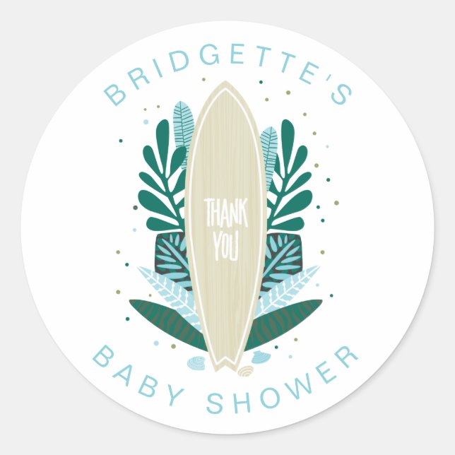 Redondo Aqua Baby On Conselho Obrigado Clássico Do Adesivo (Frente)