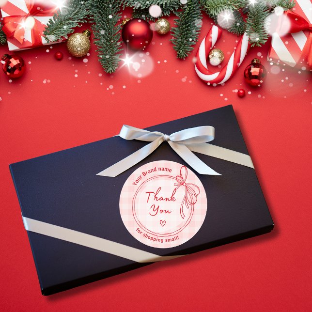 Redondo arco rosa e vermelho Agradeço ao seu adesivo comer (Criador carregado)