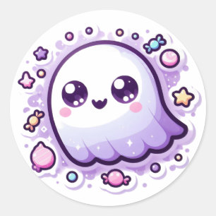 Redondo Artesanato de Adesivo de Fantasma de Doce Kawaii V