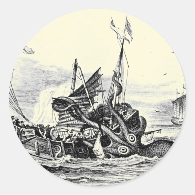 Redondo Ataque Kraken! Adesivo (Frente)