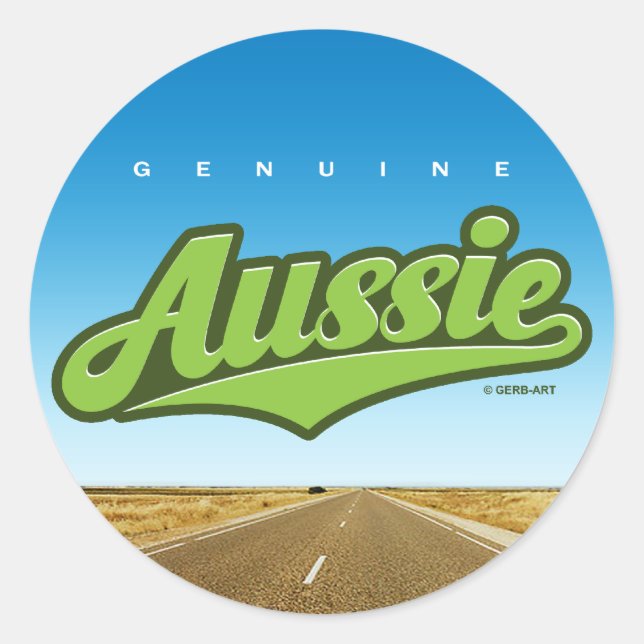 Redondo Aussie genuíno - adesivo (verde/retrocesso) (Frente)
