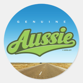 Redondo Aussie genuíno - adesivo (verde/retrocesso)