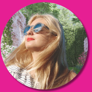 Redondo Autocolante de fotos personalizado, adesivo de ima