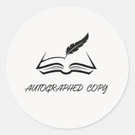 Redondo Autografado do adesivo de cópia
