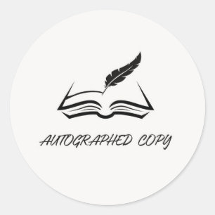 Redondo Autografado do adesivo de cópia