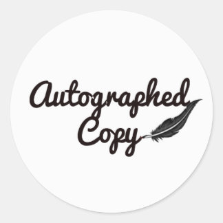 Redondo Autografado do adesivo de cópia