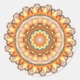 Redondo Autumn Mandala Boho Quente Outono Estética Adesivo