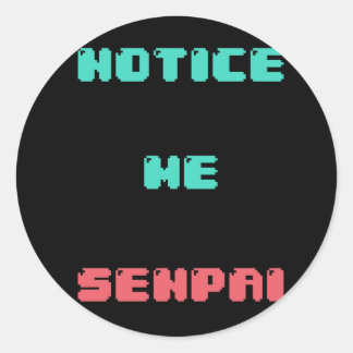 Redondo Avise-me sobre o adesivo Senpai