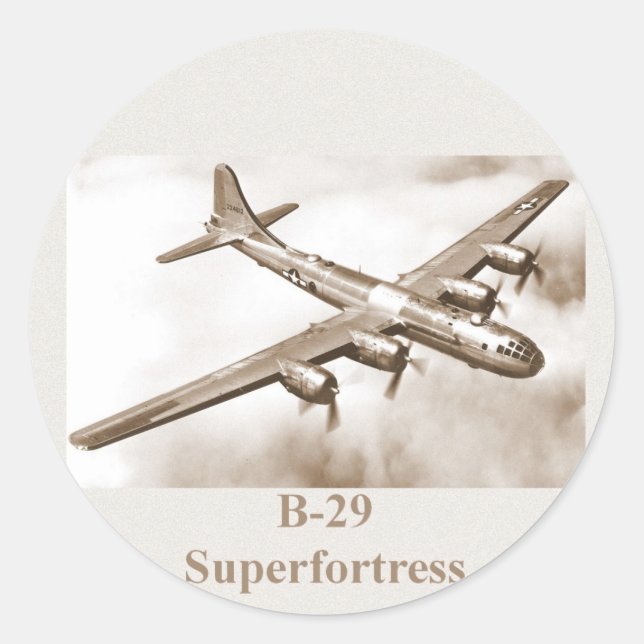 Redondo B-29 Adesivo de superfortaleza (Frente)