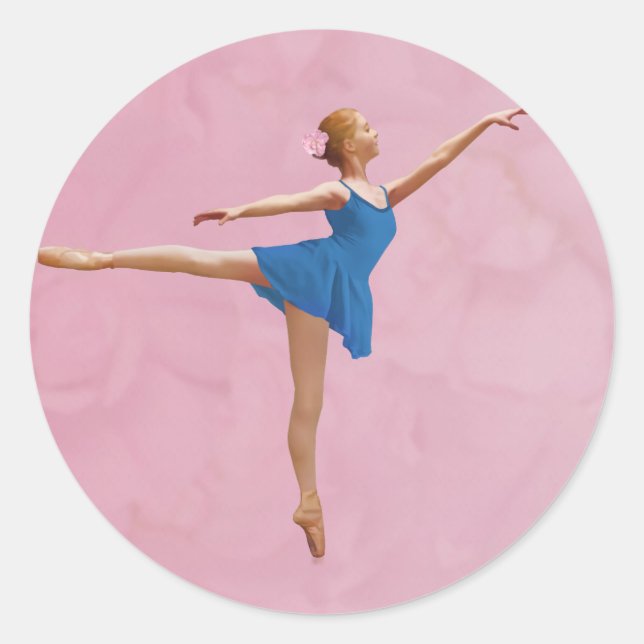 Redondo Ballerina no adesivo personalizável da dose em ára (Frente)