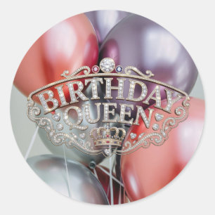 Redondo Balões de Adesivo da Rainha de Aniversário