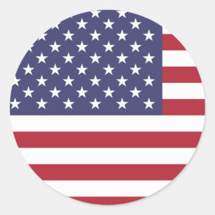 Redondo Bandeira Americana Adesivo EUA – Estrelas Patrióti