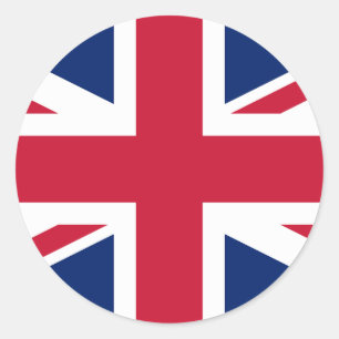 Redondo Bandeira do Reino Unido Adesivo UK – Orgulho Britâ