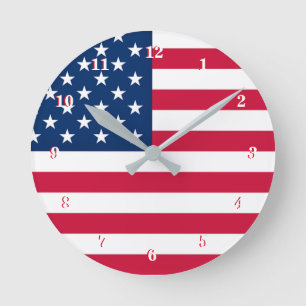 Redondo Bandeira do relógio dos Estados Unidos da América