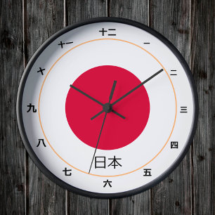 Redondo Bandeira Japonesa e Moda Japonesa /日 relógio ka