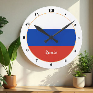 Redondo Bandeira Russa, relógio de design moderno para cas