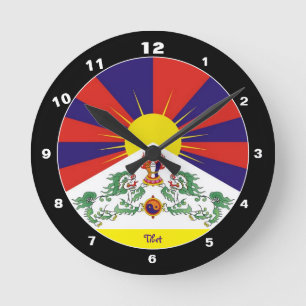 Redondo Bandeira Tibetana e Relógio Horário /Leões de N