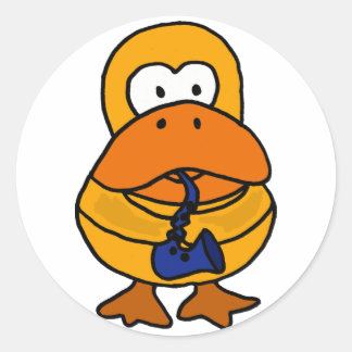 Redondo BC- Duck Jogando o adesivo saxofone
