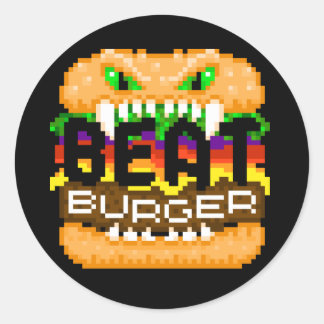Redondo Beatburger Coloca o adesivo do logotipo monstro