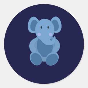 Redondo Bebê: Adesivo de brinquedos com elefante azul