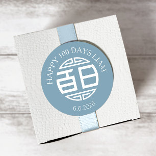 Redondo Bebê Chinês Tradicional 100 Dias Cem Dias Adesivo 