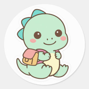 Redondo Bebê Dinossauro Kawaii Fofo com Adesivo de Mochila