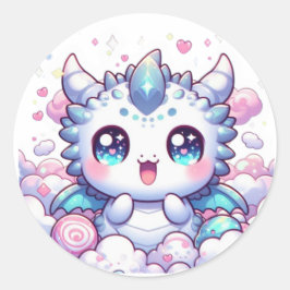 Redondo Bebê Dragão Fofo Kawaii Adesivo de Fantasia