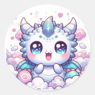 Redondo Bebê Dragão Fofo Kawaii Adesivo de Fantasia