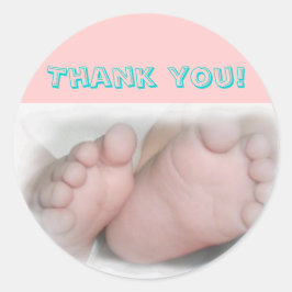 Redondo Bebê Feet - Obrigado! Adesivo