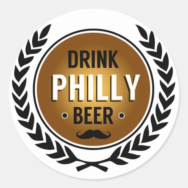 Redondo Beber um adesivo Philly Beer Round (Frente)