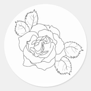 Redondo Bela Claridade: Adesivo de Rosa em Arte Linear