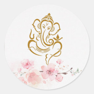 Redondo Bênçãos de Ganesha: Adesivo Divino