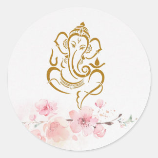 Redondo Bênçãos de Ganesha: Adesivo Divino
