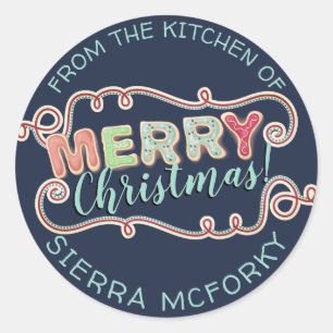 Redondo Biscoitos de Natal da cozinha do adesivo