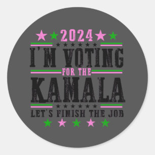 Redondo Black Kamala para o adesivo da campanha de 2024