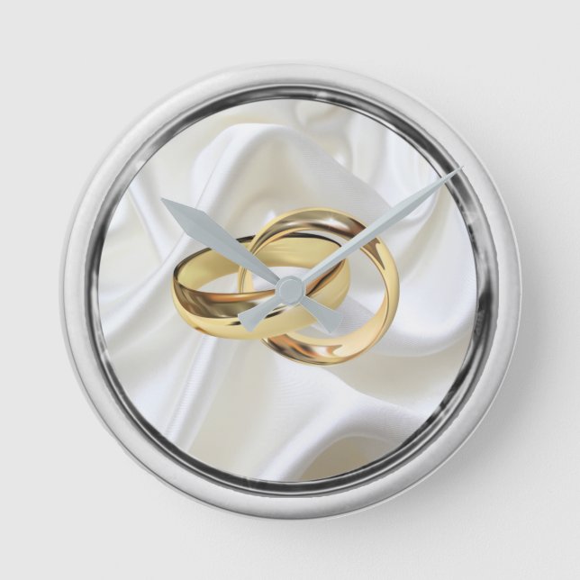 Redondo Black & Silver no Relógio de Presente de Casamento (Frente)