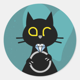 Redondo BLING WINK – Adesivo de Gato Preto de Proposta Eng