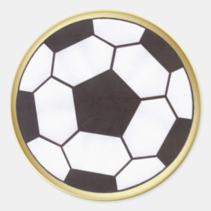 Redondo Bola de futebol com adesivo de acabamento dourado