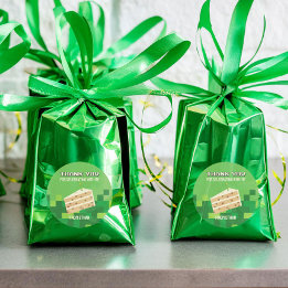 Redondo Bolo Pixelado Agradeço-Lhe O Adesivo De Círculo