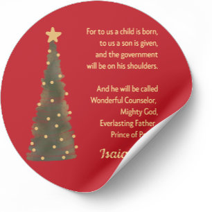 Redondo Bônus: Adesivo de Natal Isaías 9:6