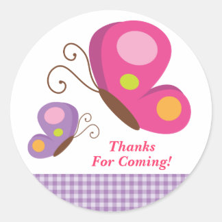 Redondo Borboleta - Adesivo rosa e roxo