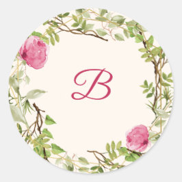 Redondo Boysenberry rosa floral adesivo de casamento