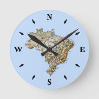 Brasil - Relógio de Mapa