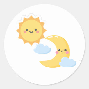 Redondo Brighter Together - adesivo Sol & Lua