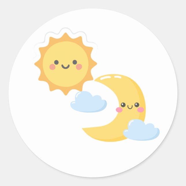 Redondo Brighter Together - adesivo Sol & Lua (Frente)