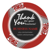 Business Obrigado Vermelho Negrito + adesivo prate