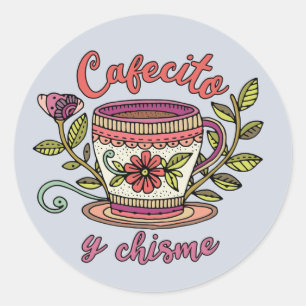 Redondo Cafecito y Chisme Adesivo de Citação Espanhola D