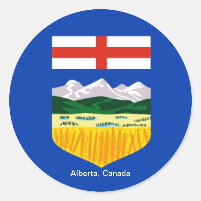 Redondo Canadá: Bandeira de Alberta, adesivo do Canadá (Frente)